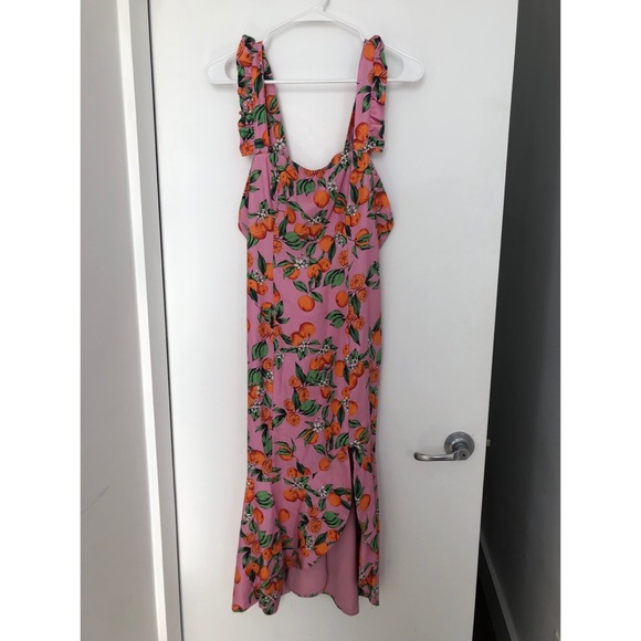 Finder’s Keepers Aranciata Pink Orange Midi Dress - Picture 5 of 5